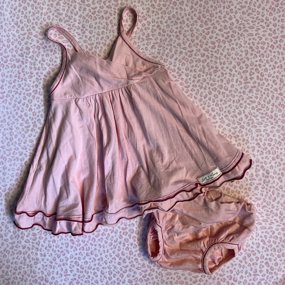 Like New {Luna Luna} Open-Back Pink Swing Top Rosette Bloomers Set | Baby 12-18 - Picture 5 of 15